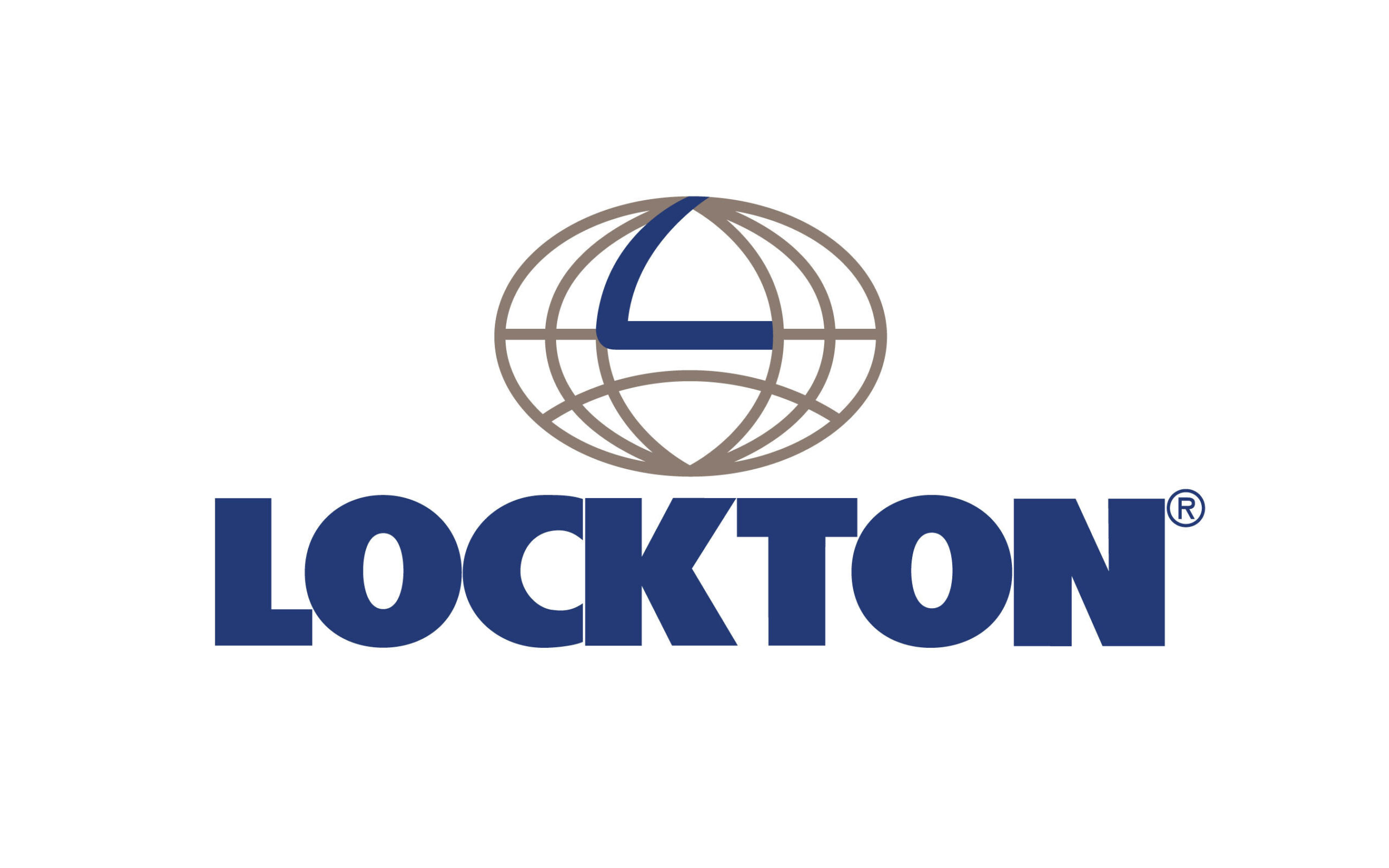 Alt-text: "Logo of Lockton with a stylized globe and a swoosh forming a partial 'L' above the company name in capital letters, in shades of blue and brown, with a registered trademark symbol.