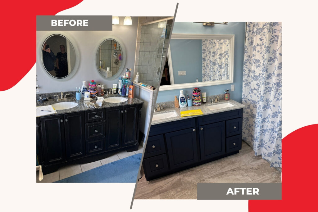 Adaptive Solutions Support at Emmaus bathroom before/after image
