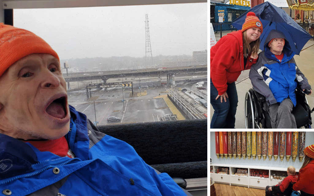 Emmaus client Robert at the St. Louis Aquarium with Emmaus Direct Support Professionals